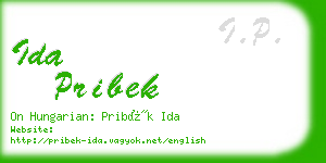 ida pribek business card